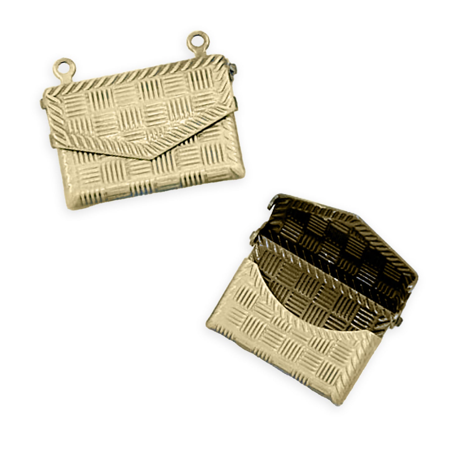 2 x Envelope lockets, Antique bronze