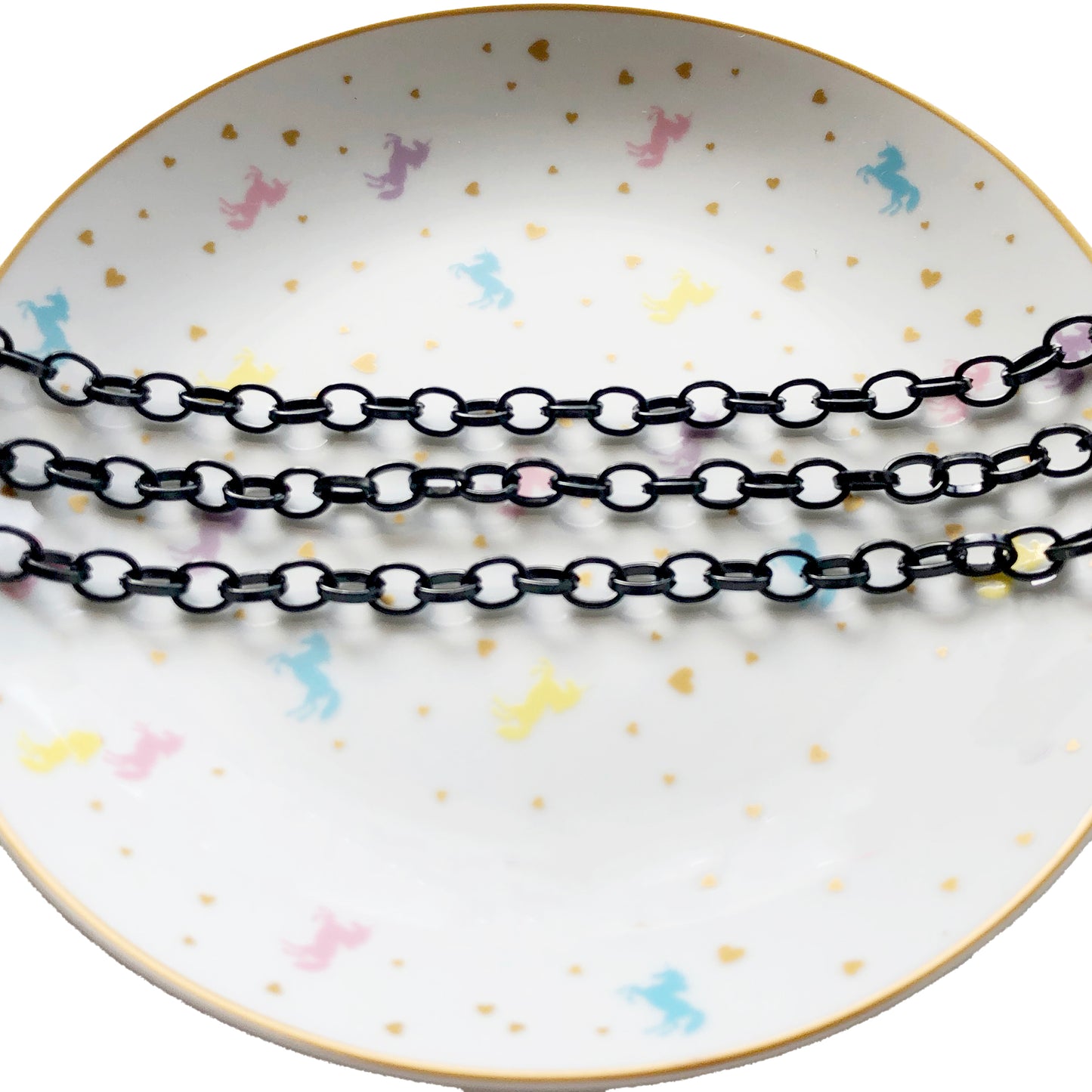 1M Oxidated alluminium black O chain