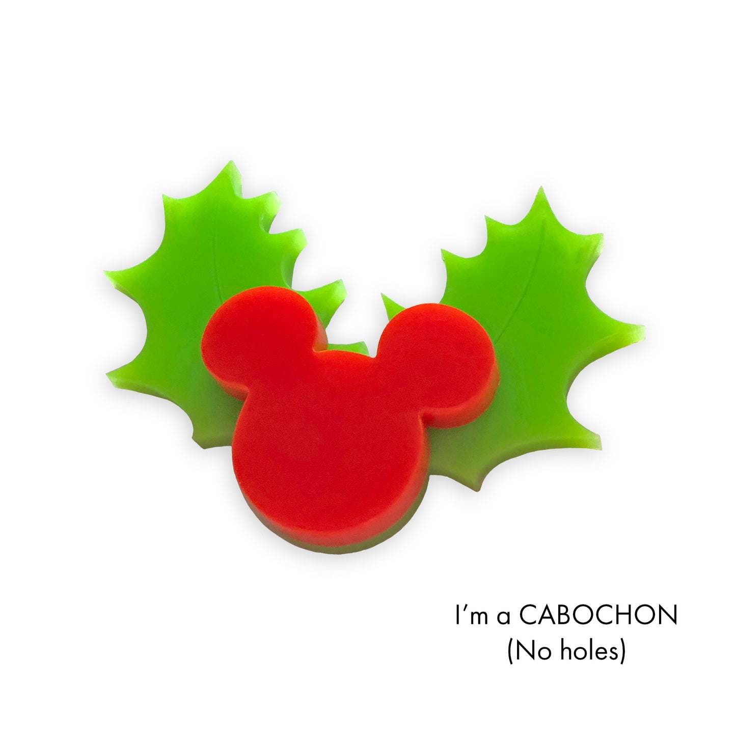Cabochon Mickey Disney holly laser cut