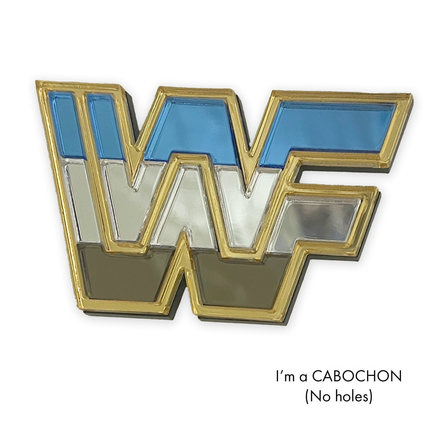 Cabochon WWF wrestling logo deluxe laser cut