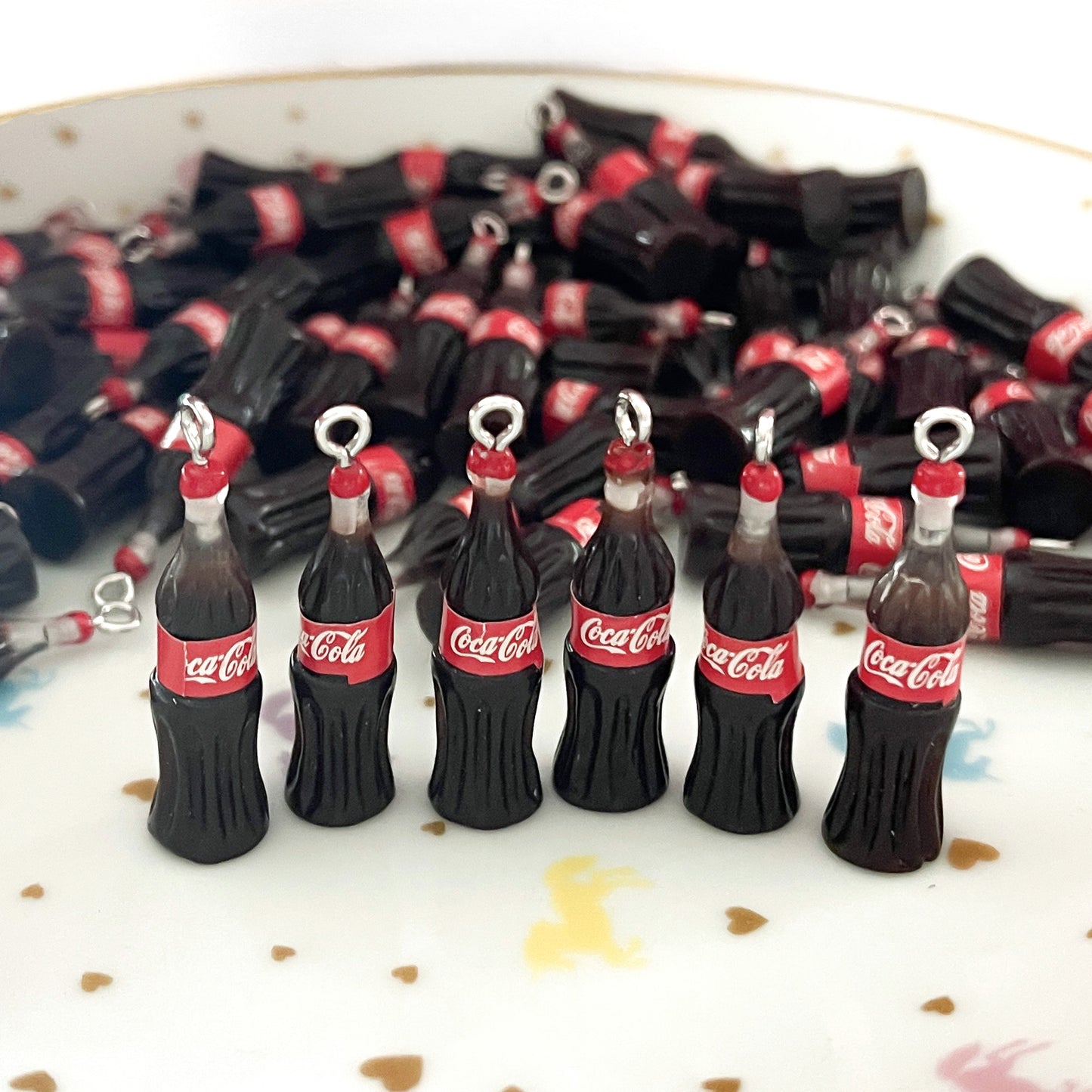4 x Coca-Cola bottle charms