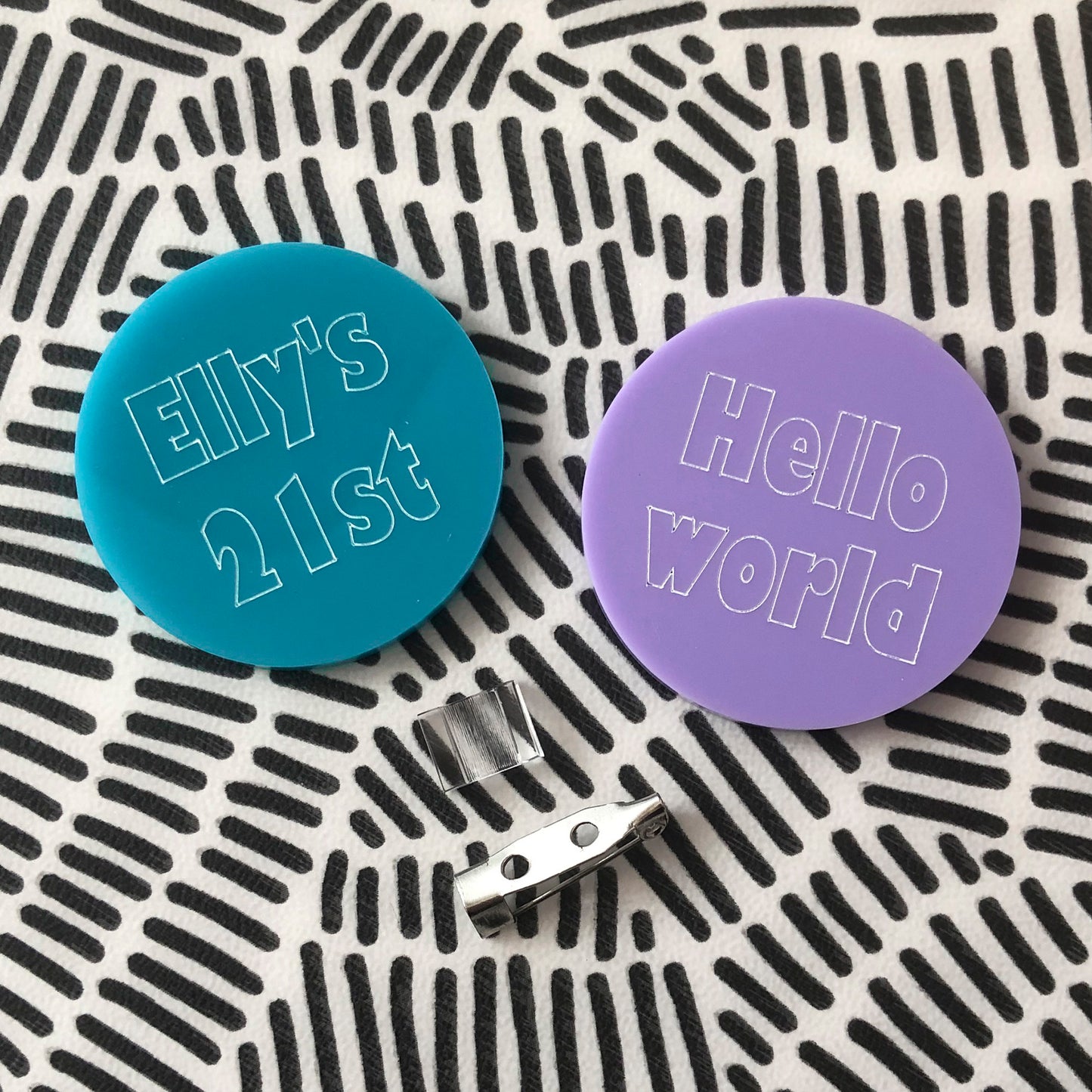 Custom 'Circle' engraved word brooch kit