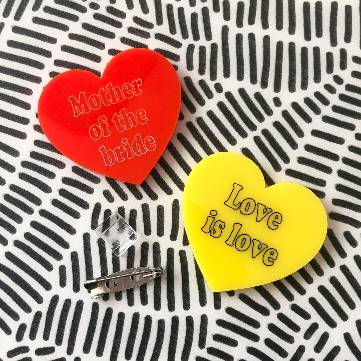 Custom 'Heart' engraved word brooch kit