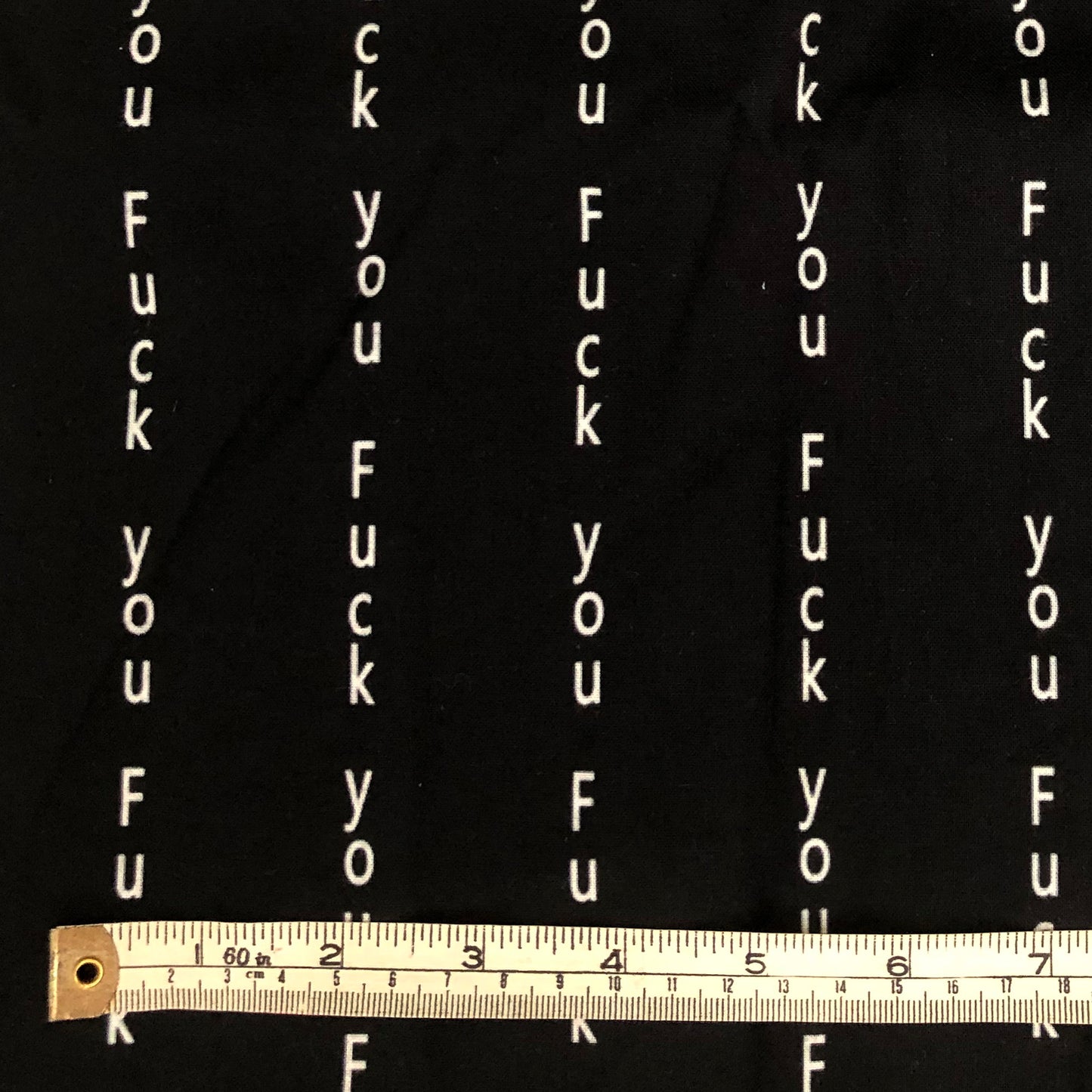 Large offcut Fuck You fabric