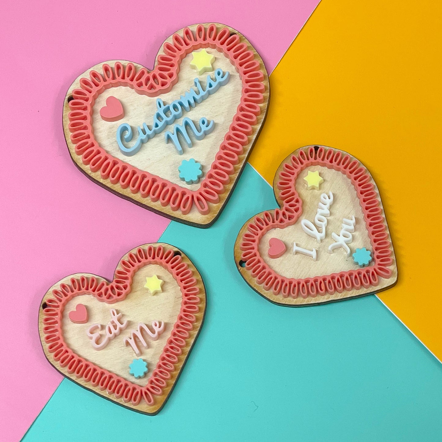 Custom gingerbread Lebkuchenherzen deluxe charm