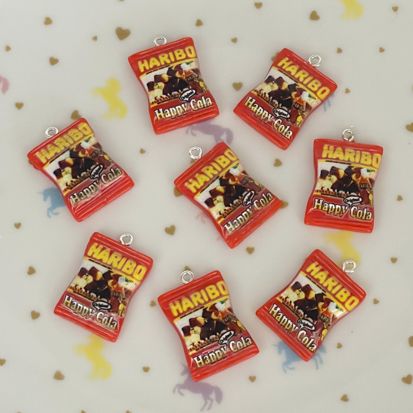 4 Haribo Cola bottle resin charms