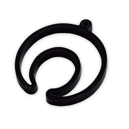 Inverted crescent UV resin bezel charm