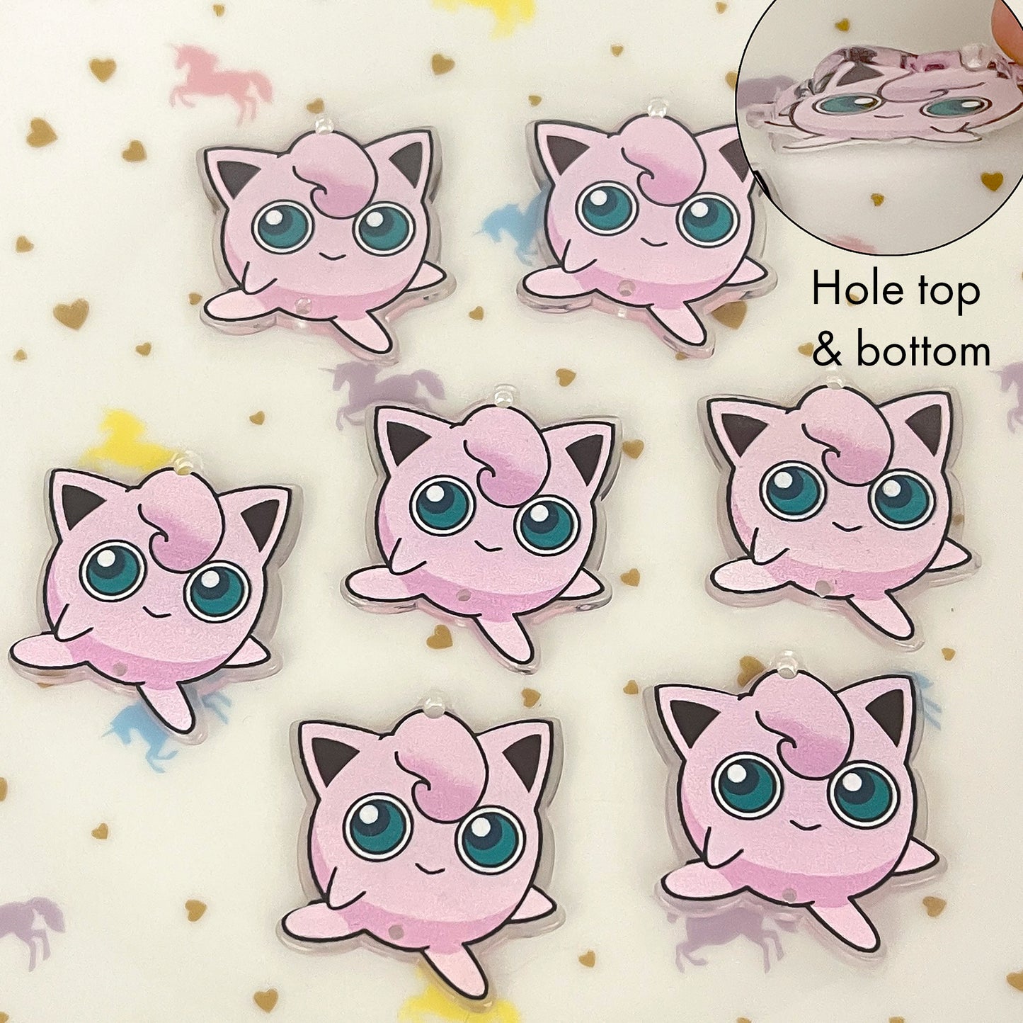 Jigglypuff printed clear link style charm