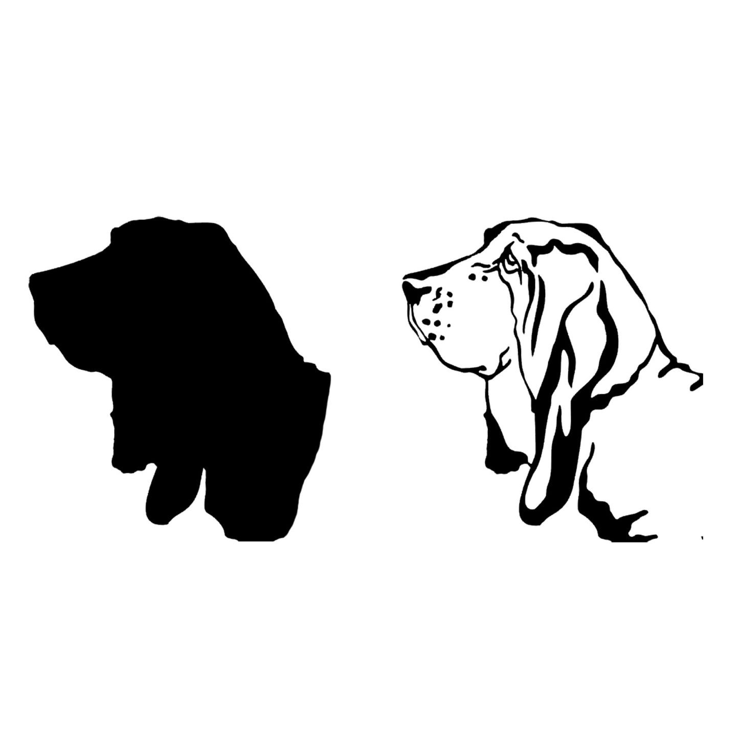 *LT*C* ENGRAVED Dog silhouette, 3cm, CABOCHON