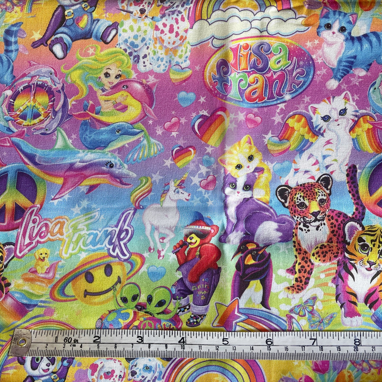 Large offcut Lisa Frank fabric