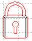 *MP*C* Padlock charm, 25mm