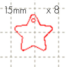 *MP*C* 8 x Star rounded pack, 1 hole, 15mm