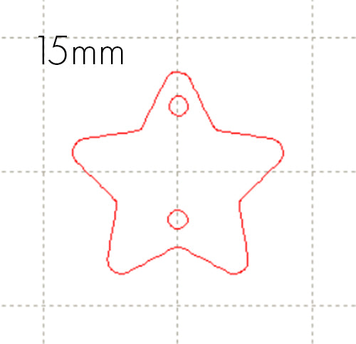 *MP*C* Star rounded, 2 VERTICAL holes, 15mm