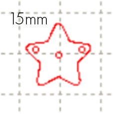*MP*C* Star rounded, 3 holes, 15mm