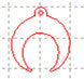 *MP*C* Inverted crescent charm, 20mm