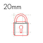 *MP*C* Small padlock charm, 20mm