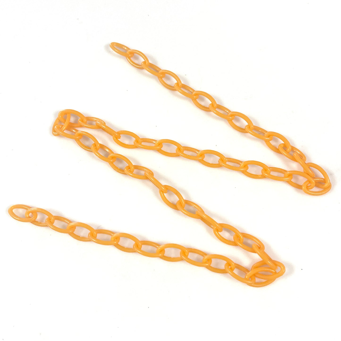 Orange colour plastic chain, 50cm long