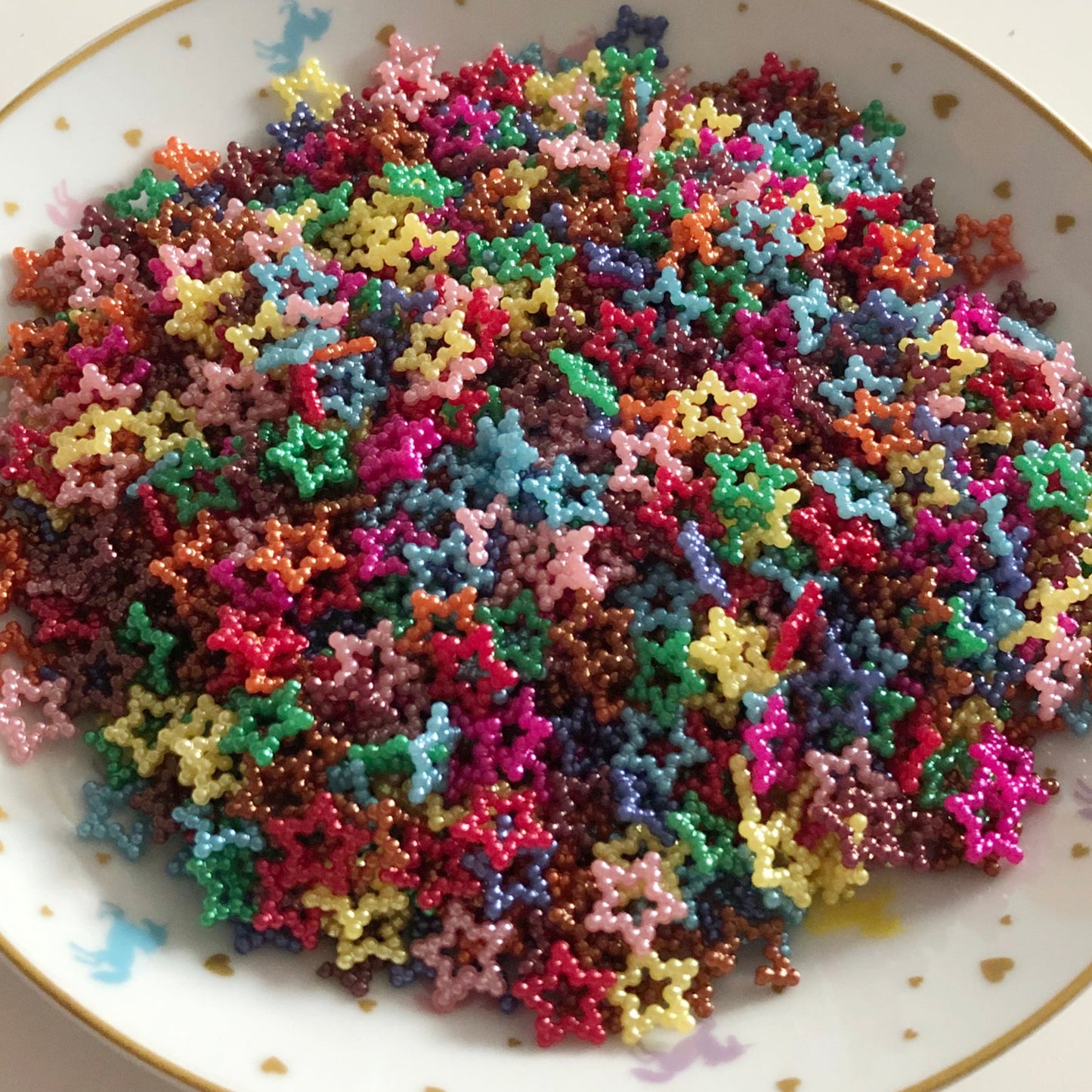 40 x Star pearl beaded cabochons/ links
