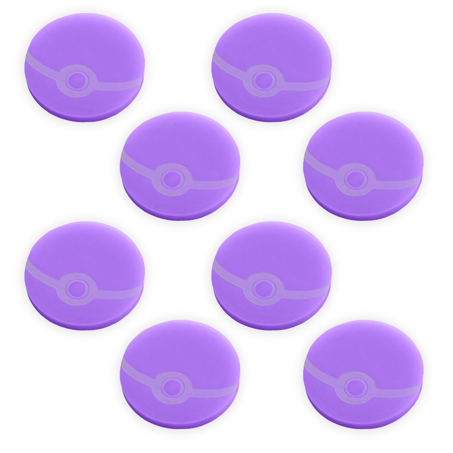8 Pokeball Pokemon cabochons, laser cut