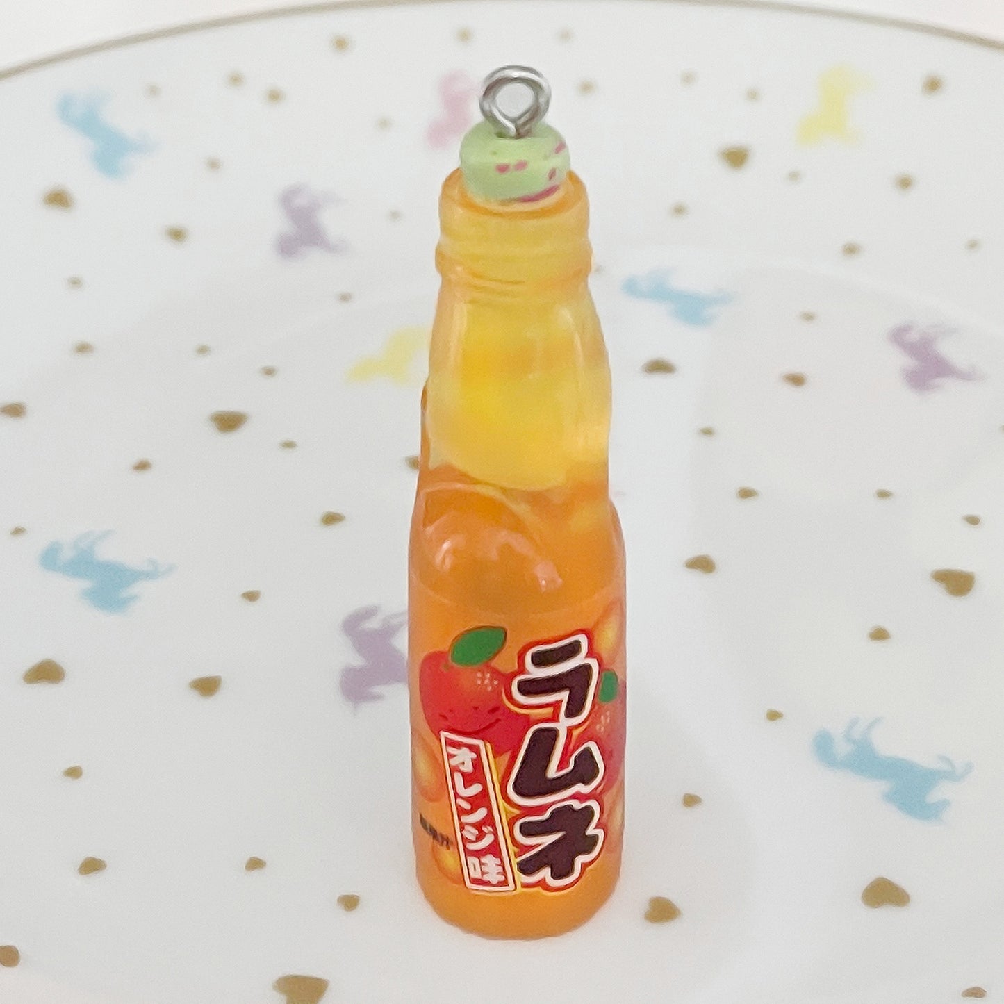 1 x Orange Ramune soda charm Hata