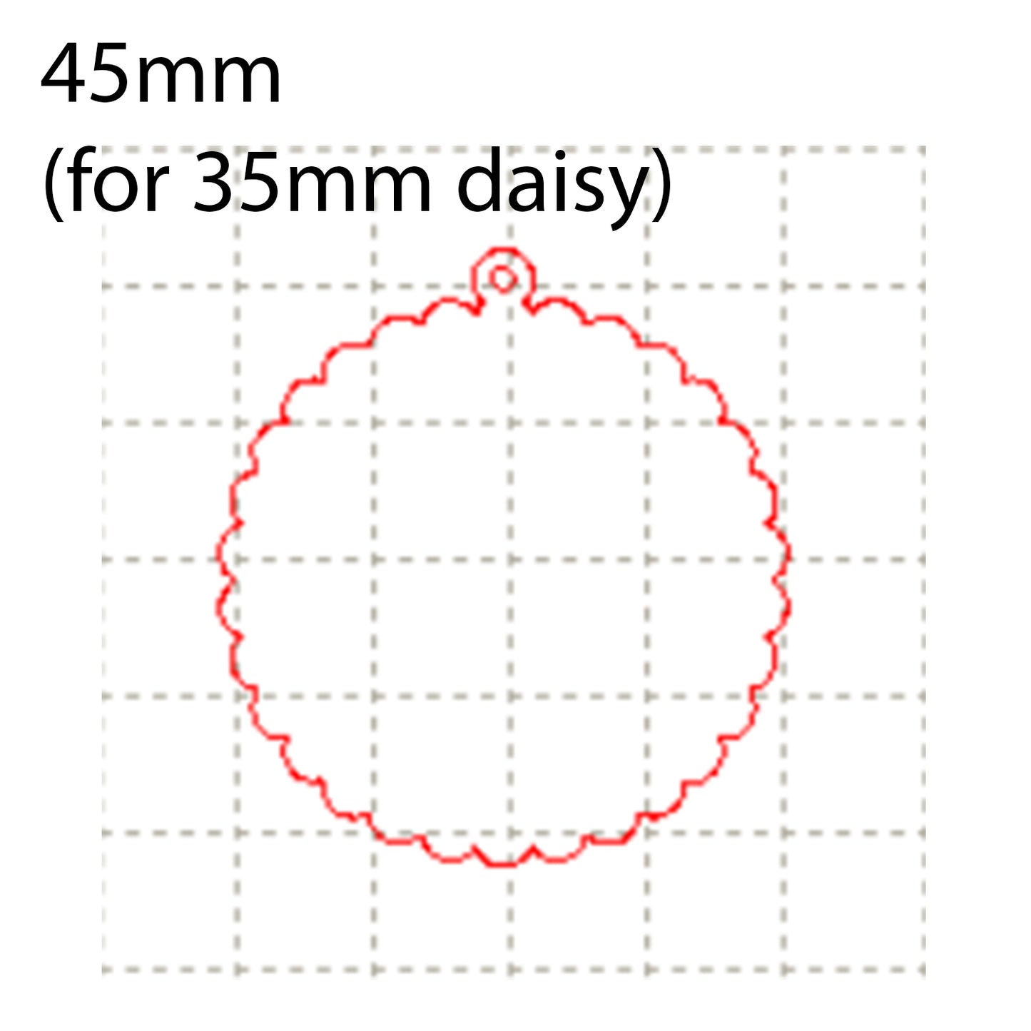 *SW*C* Scalloped circle & loop 45mm (for 35mm daisy)