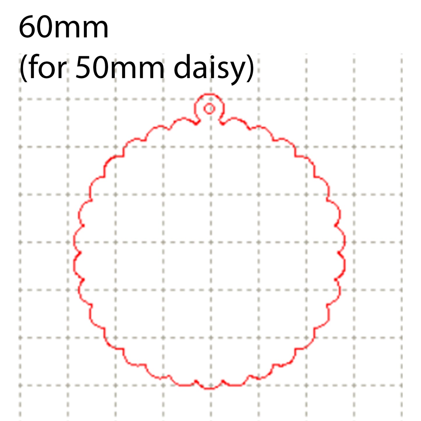 *SW*C* Scalloped circle & loop 60mm (for 50mm daisy)