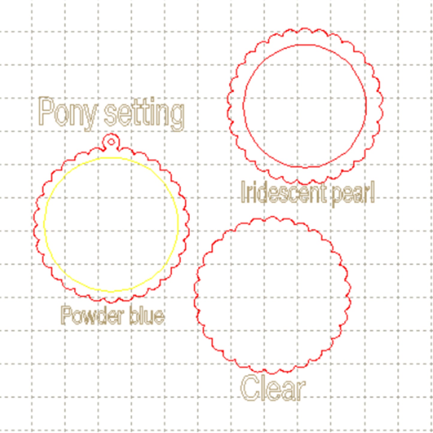 *SW*C* Pony sticker setting charm, three layer