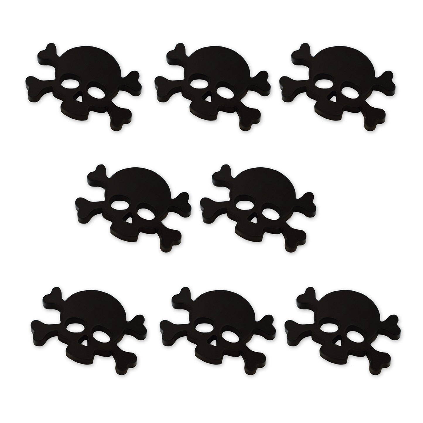 8 skull & crossbone cabochons, laser cut