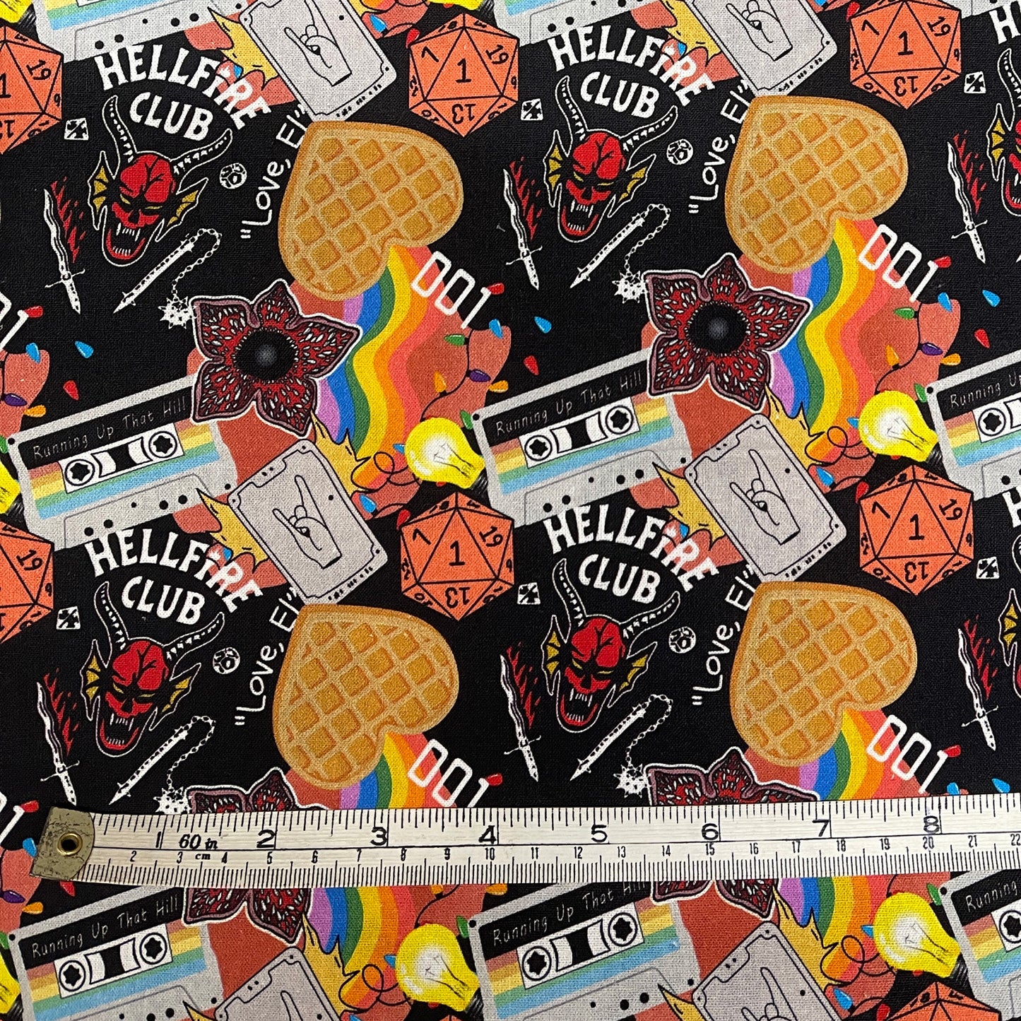 Large offcut Stranger Things (Eggo's print) fabric