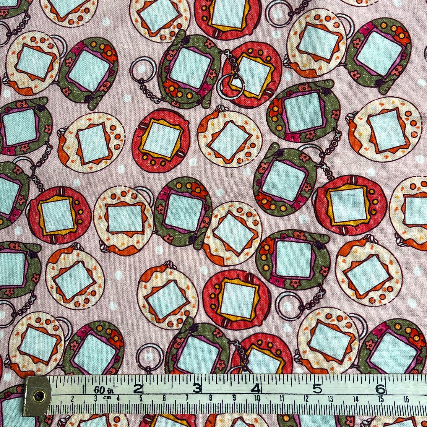 Tamagotchi 100% cotton fabric