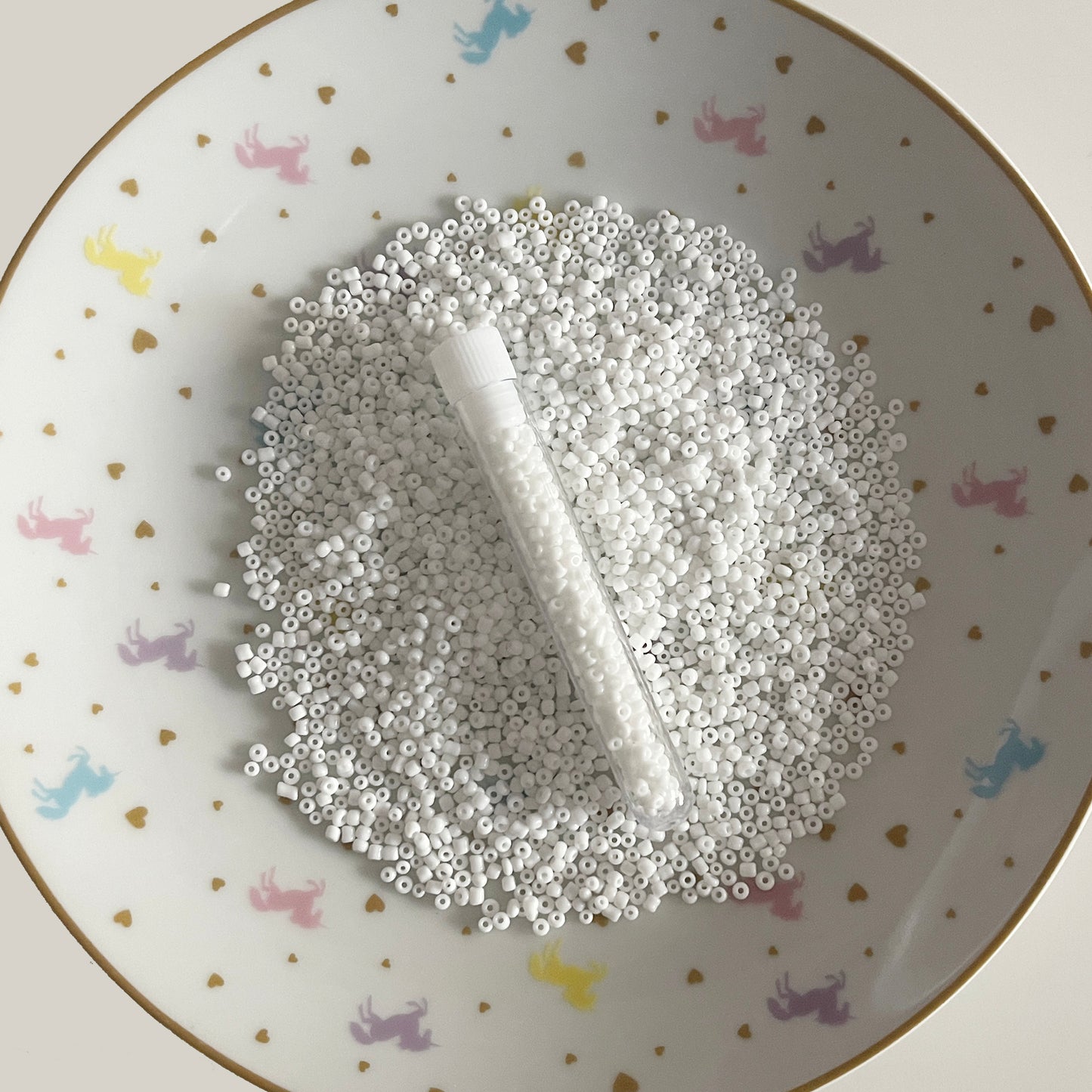 5g white 2mm 12/0 diameter seed beads in tube