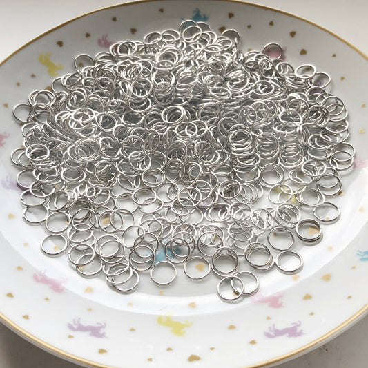 10mm (1mm thickness) silver colour jump rings, choose amount