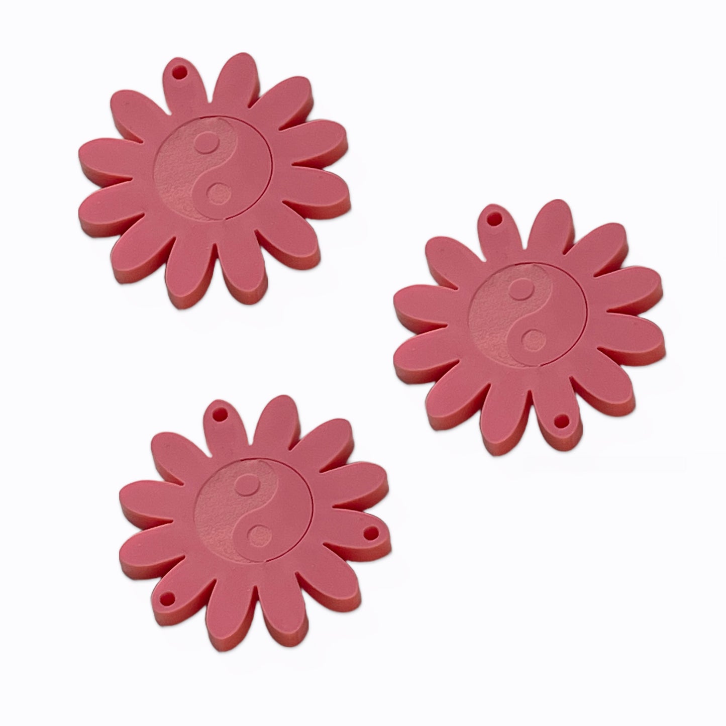 8 Yin Yang 12 petal flower links, 2cm