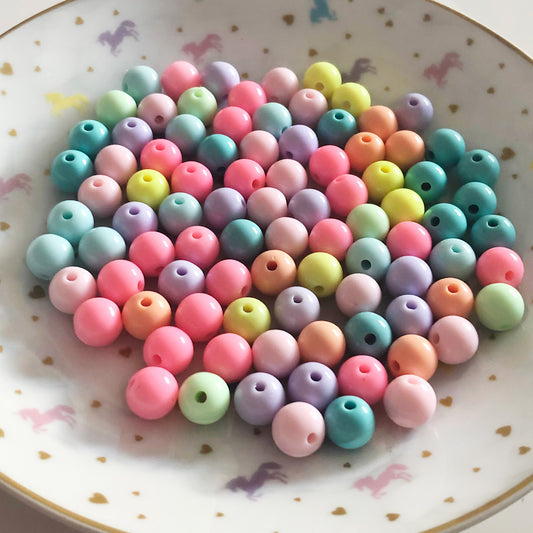 20 pastel round beads, 12mm