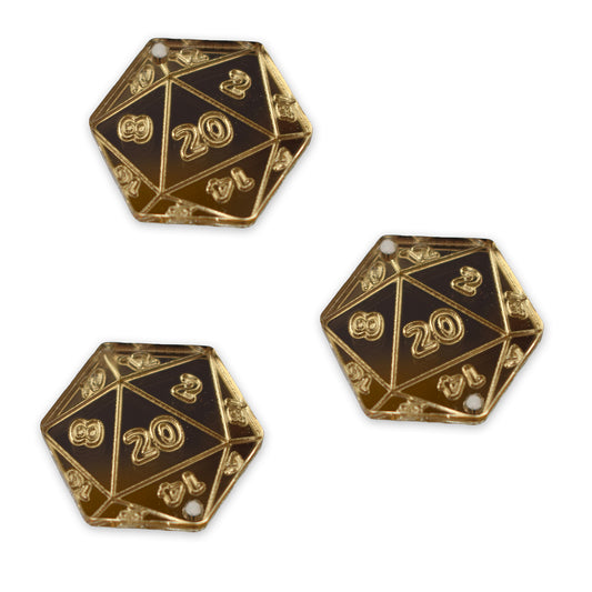 8 x 20 sided dice link shapes, 2cm