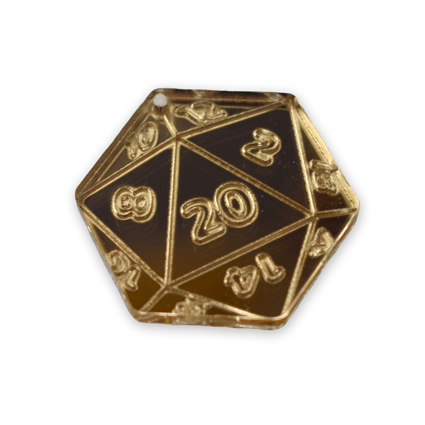 20 sided dice laser cut charm