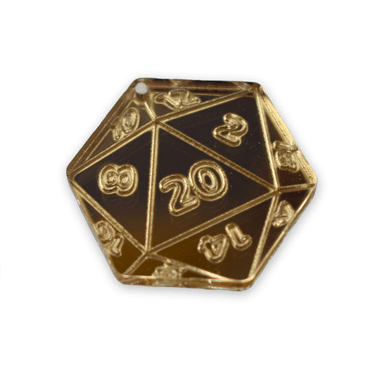 20 sided dice laser cut charm