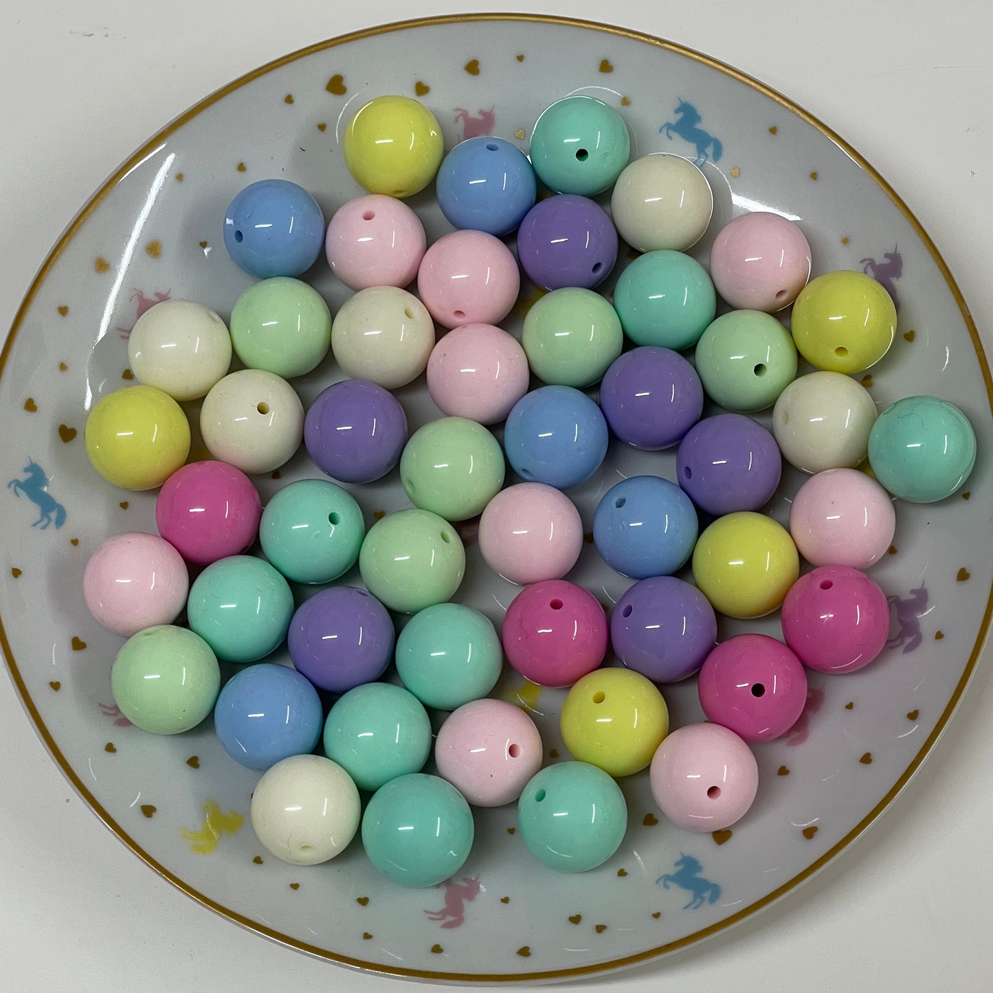 10 large round pastel 20mm gumball beads