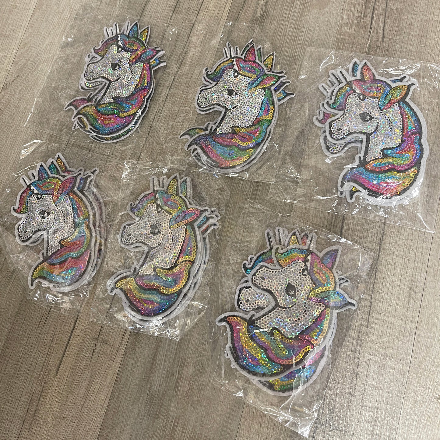 30 x Sequin Unicorn head patch 11cm x 8cm WHOLESALE