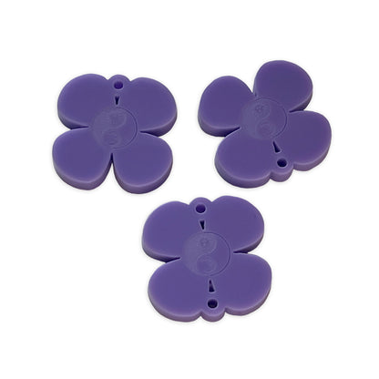 8 Sun Moon Yin Yang 4 petal flower links, 2cm