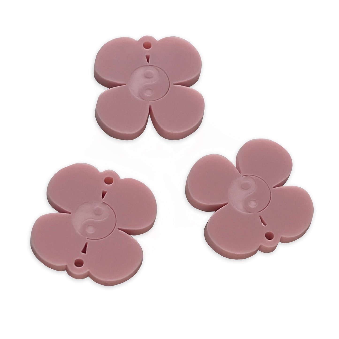 8 Yin Yang 4 petal flower links, 2cm