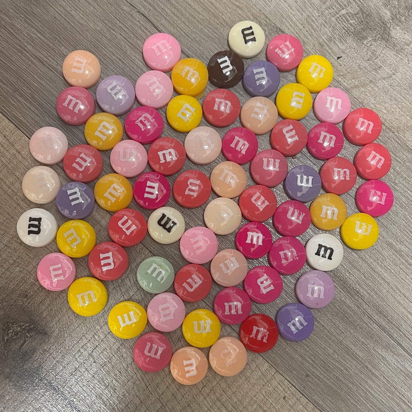 68 x Candy M&M cabochons mix, CLEARANCE