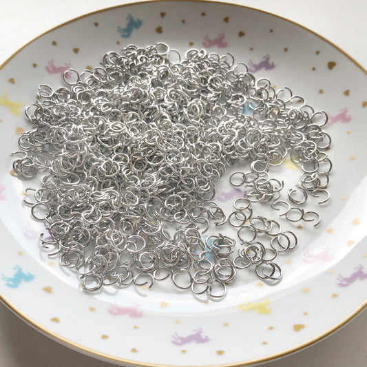 8mm (1mm thickness) silver colour jump rings, choose amount