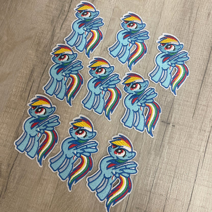 9 x Rainbow dash pony patch 7cm x 7cm WHOLESALE