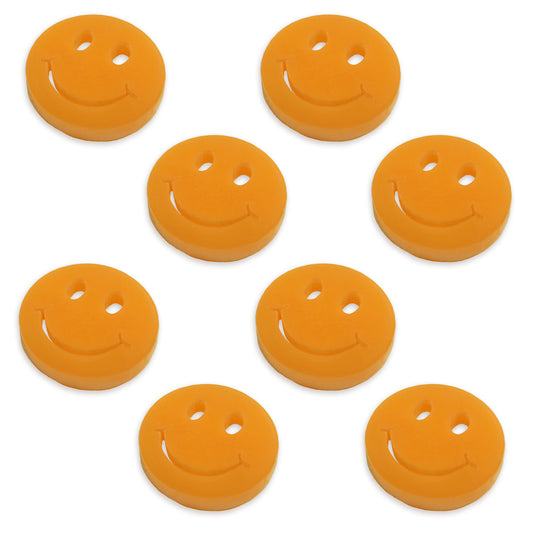 8 Smiley face cabochons, laser cut