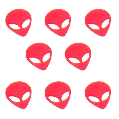 8 Alien head cabochons, laser cut