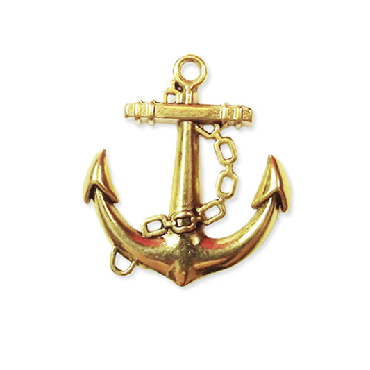 2 larger anchor design 2, gold colour