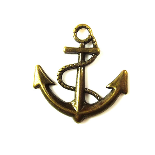 Anchor design 2,  antique bronze charm