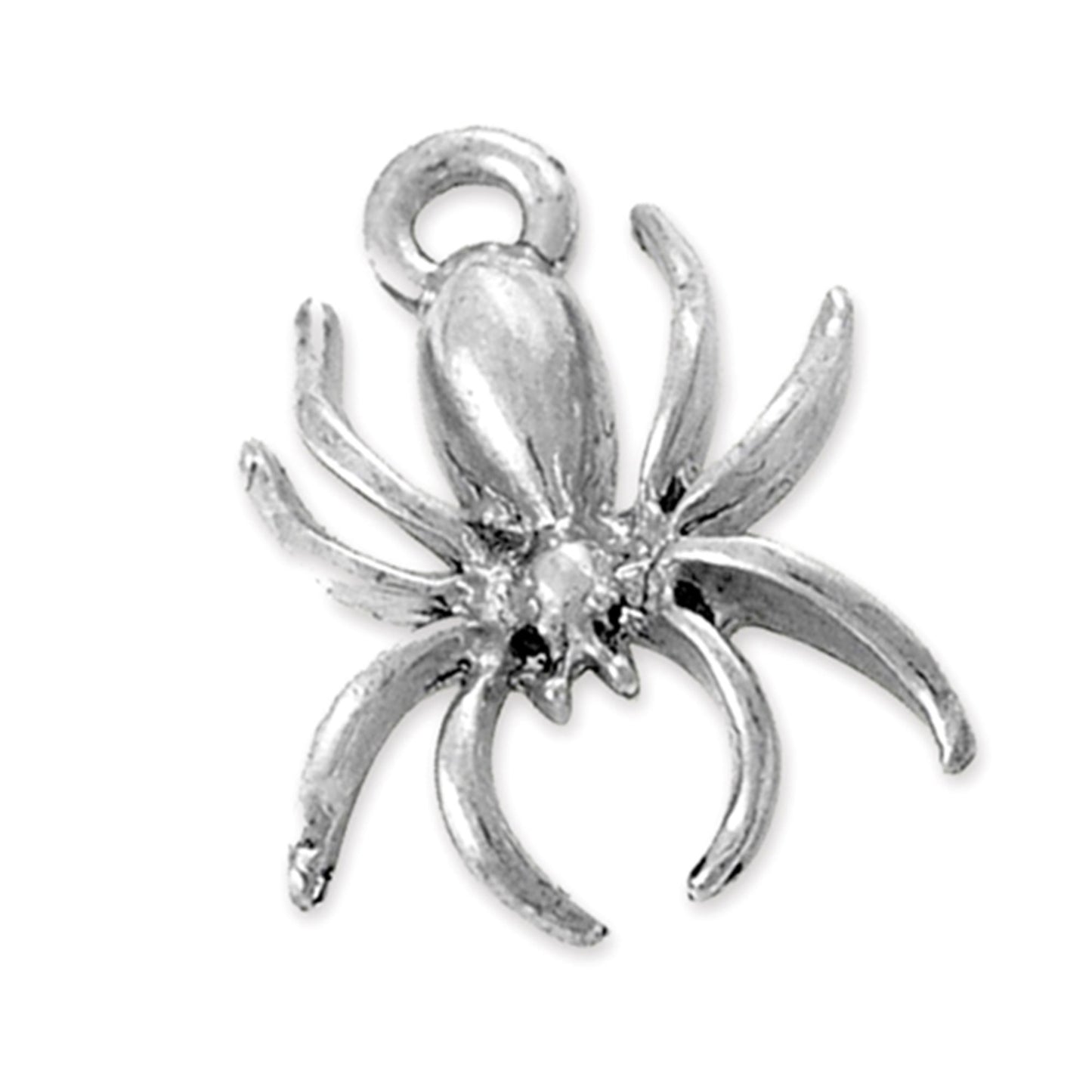 4 spider charms, antique silver