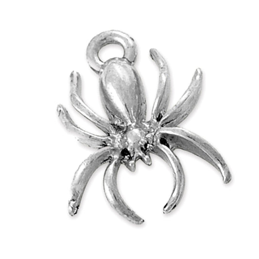 4 spider charms, antique silver